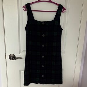 Mango Dark Plaid Mini Dress